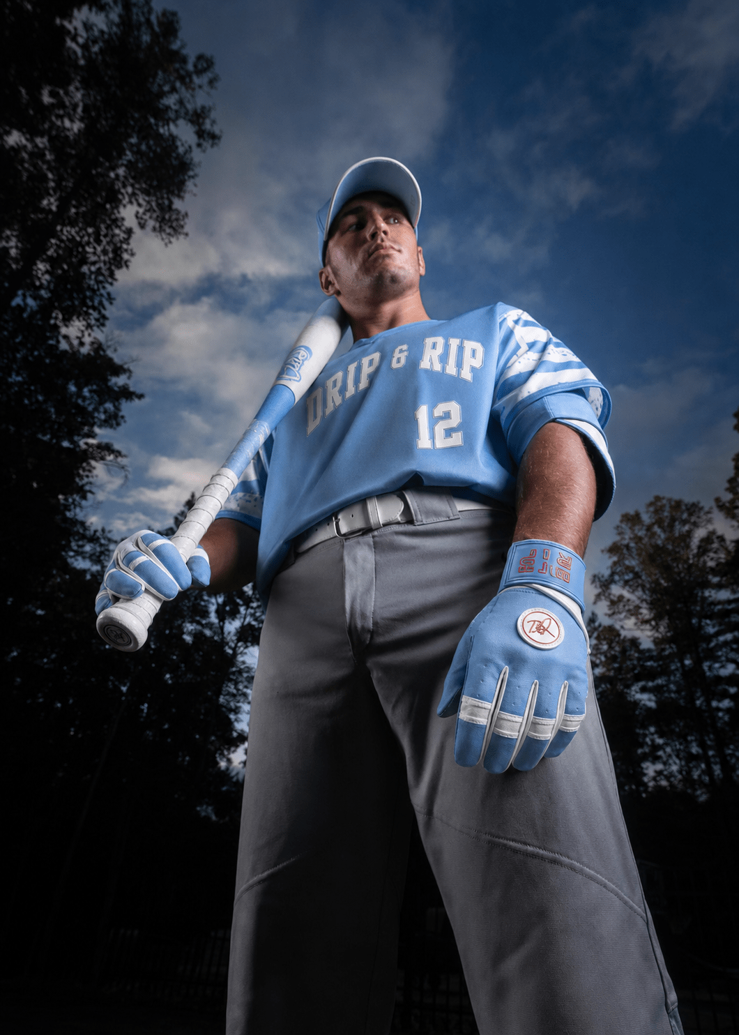 Drip & Rip™ "Baller" Series Premium Leather Long Cuff Batting Glove Cotton Candy