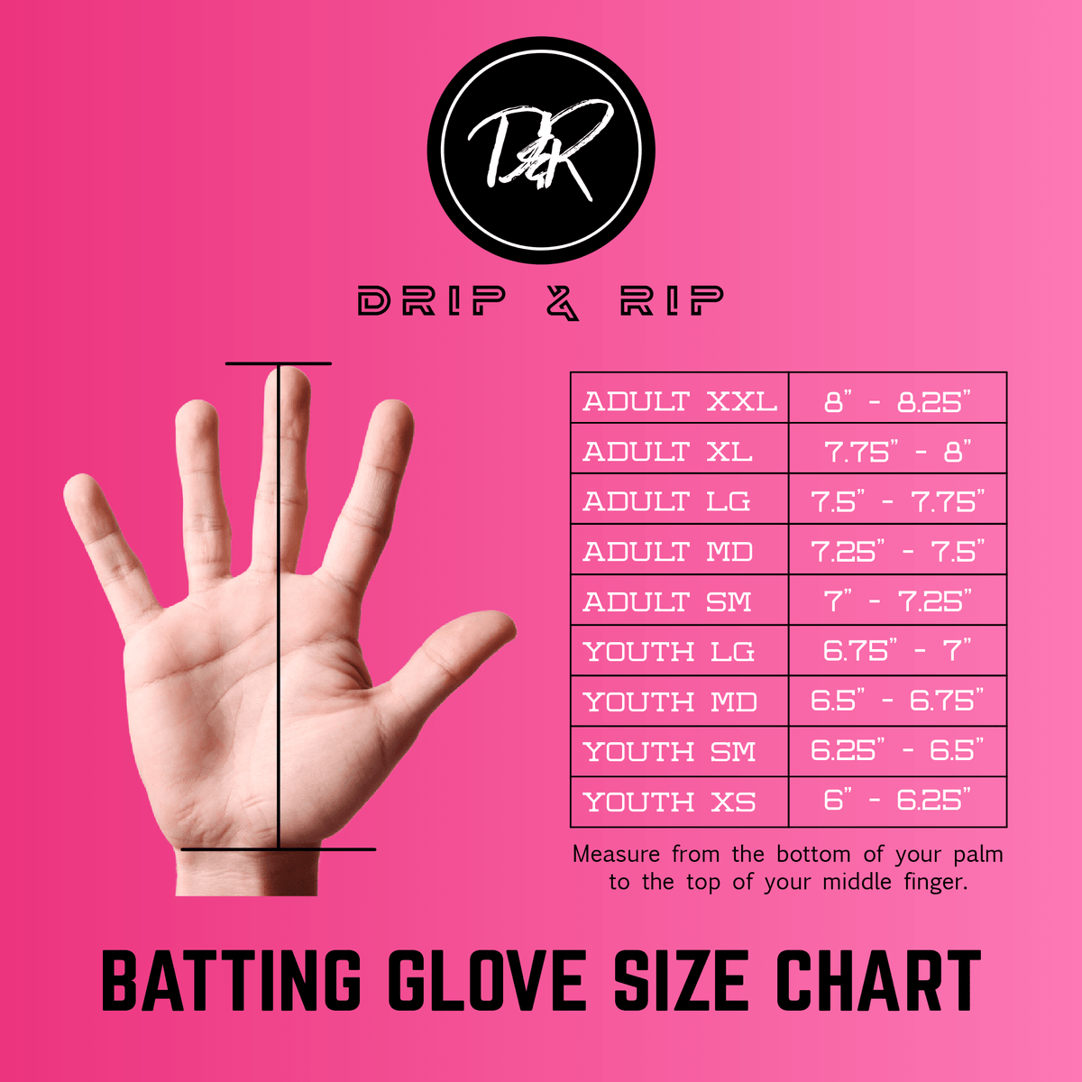 Drip & Rip™ "Baller" Series Premium Leather Long Cuff Batting Glove Cotton Candy